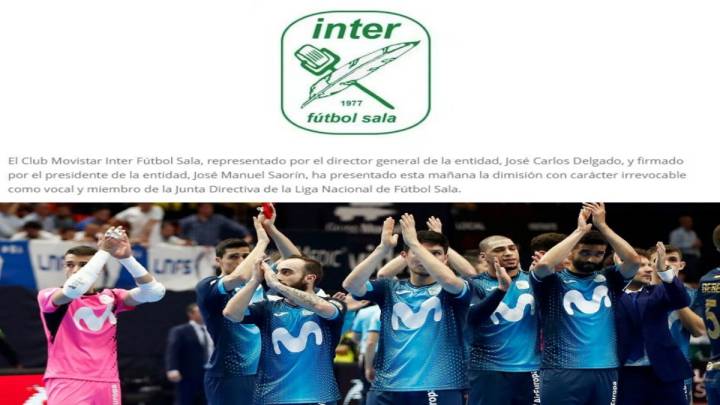 Comunicado oficial del Inter Movistar.
