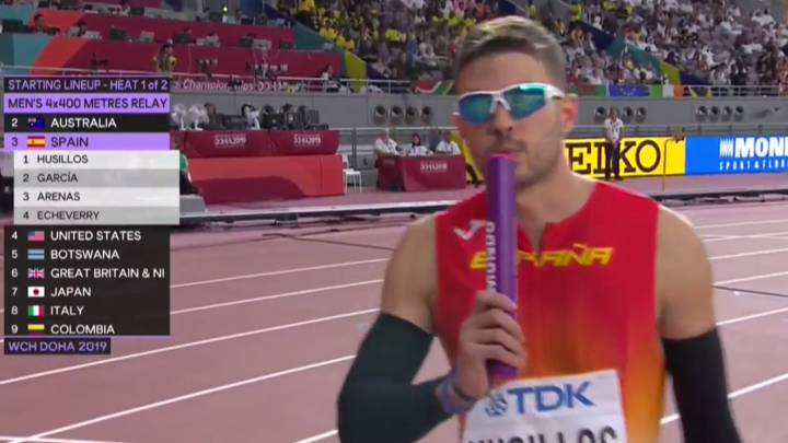 El relevo 4x400 de España queda eliminado en las series
