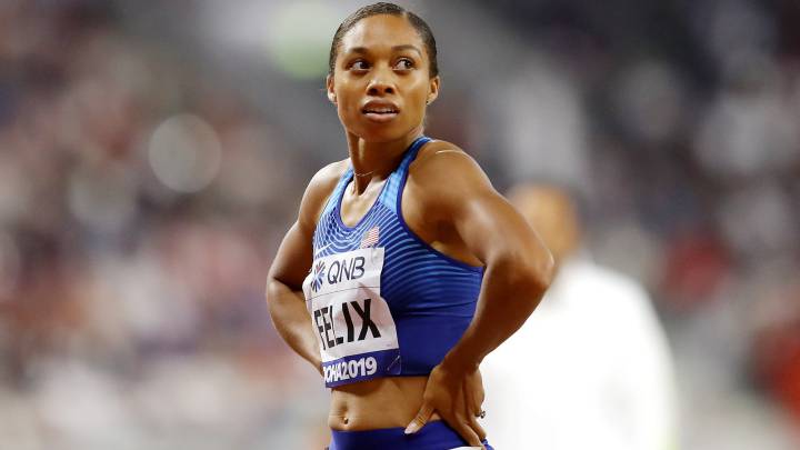 Allyson Felix distancia a Bolt con el 13º oro... sin correr la final