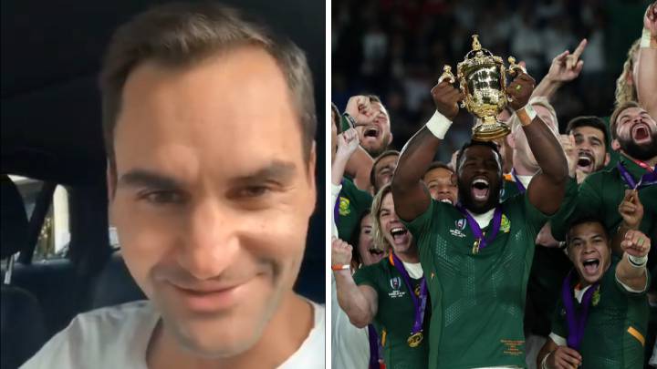 Roger Federer felicitó a la selección de Sudáfrica tras ganar la Copa del Mundo de Rugby.