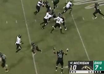 ¡Jugador de fútbol americano hizo una pirueta en pleno partido!