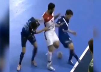 El caño es tan descomunal que miren lo que hizo el jugador después... ¡increíble!