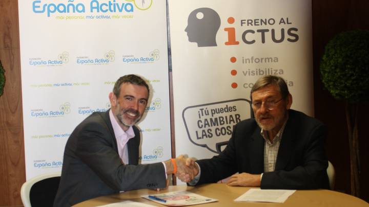 Julio Agredano, Presidente de Freno al Ictus, y Jaime Lissavetzky, Presidente de la Fundación España Activa.