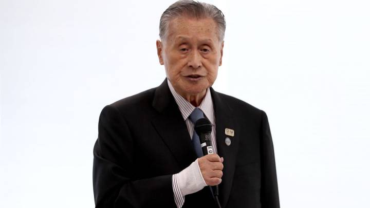 El presidente de Tokio 2020 Yoshiro Mori habla durante una rueda de prensa.