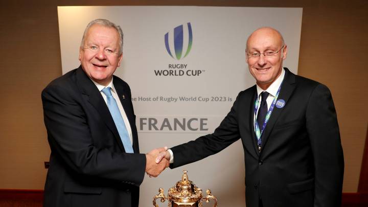 Bill Beaumont y Bernard Larporte World Rugby