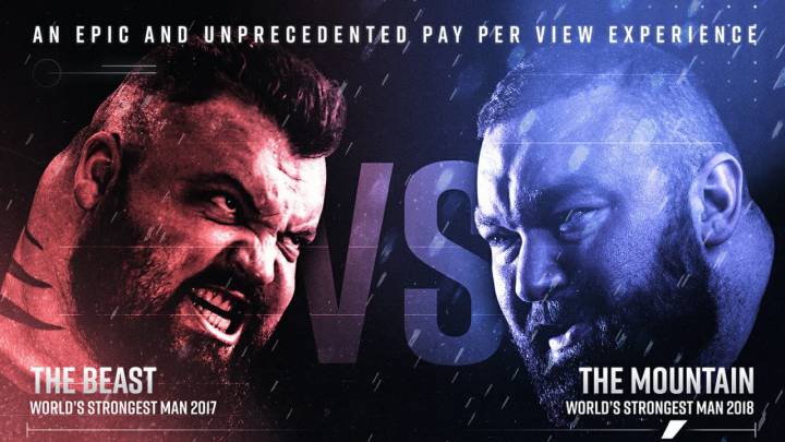Cartel promocional de la pelea entre Eddie Hall y Hafthor Björnsson, dos de los hombres más fuertes del mundo.