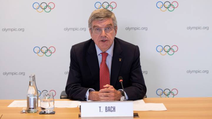 El presidente del COI Thomas Bach, durante una rueda de prensa.