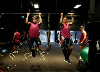 Los All Blacks se ponen en forma en el gimnasio