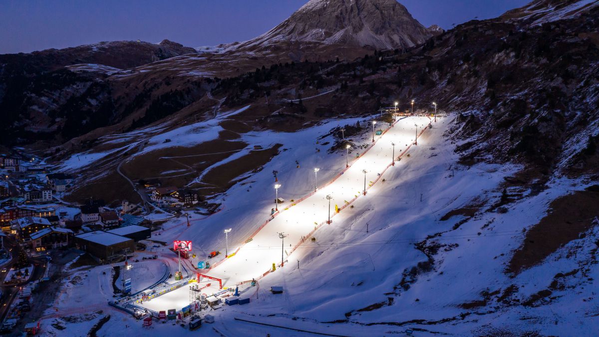 Y finalmente todo preparado en la pista de Lech