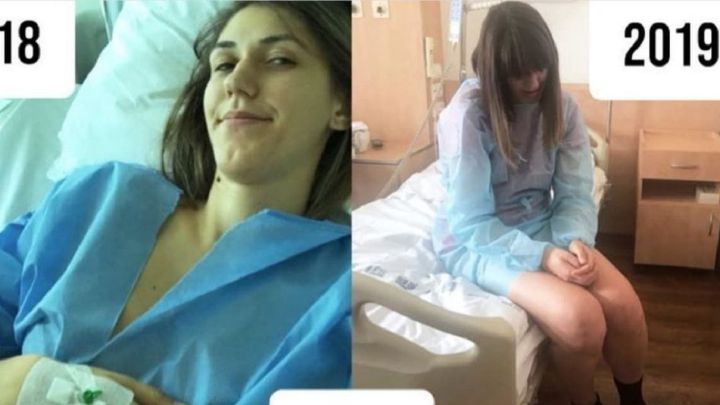 La jugadora de balonmano de Croacia Camila Micijevic, durante su recuperación tras dos lesiones de rodilla en el hospital.