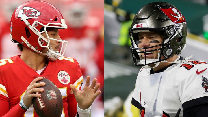 Patrick Mahomes y Tom Brady, dos de los quarterbacks más destacados de la NFL.