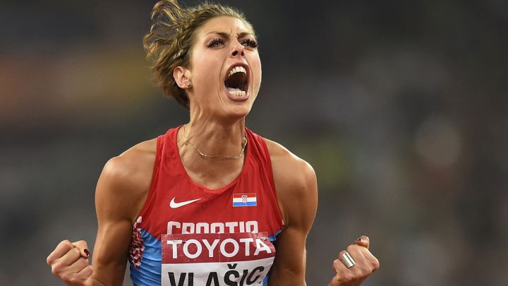 La saltadora de altura croata Blanka Vlasic, durante los Mundiales de Atletismo de Pekín 2015.