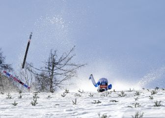 Espectacular caída en la Copa del Mundo de esquí