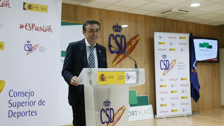El presidente de ADESP, José Hidalgo, durante un acto en el Consejo Superior de Deportes.