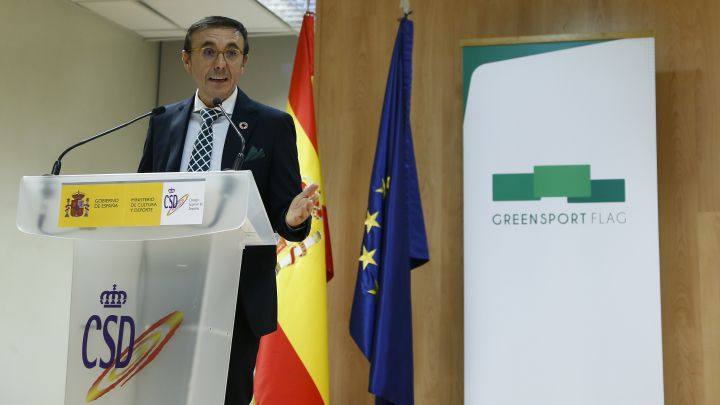 El presidente de ADESP, José Hidalgo, durante un acto en el Consejo Superior de Deportes.