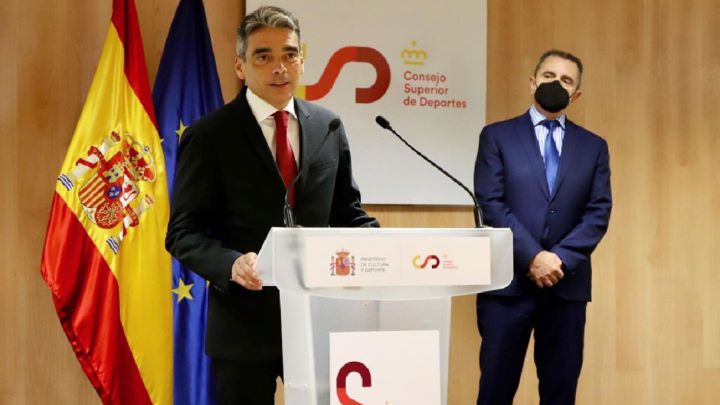 Albert Soler interviene junto a José Manuel Franco en la toma de posesión como director general de Deportes del Consejo Superior de Deportes.