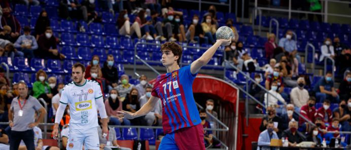 Pablo Urdnagarin en su primer con el Barça.