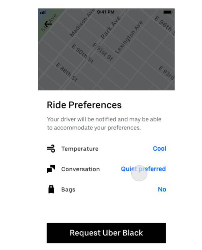 uber black conversacion
