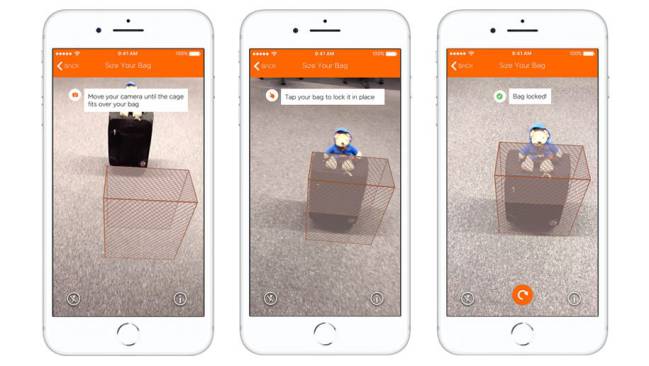 La función AR en la app iOS de easyJet