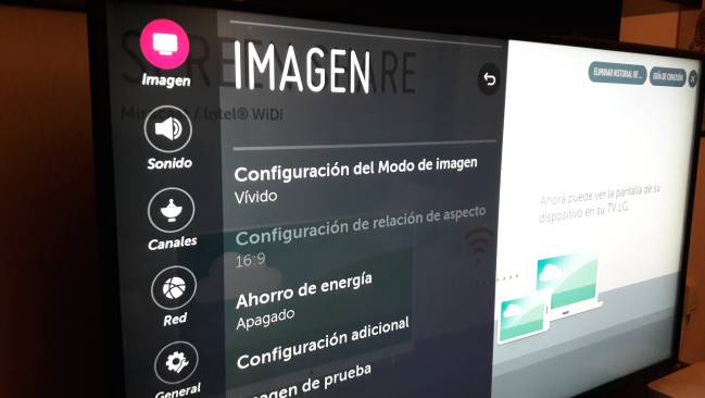 configuración tv