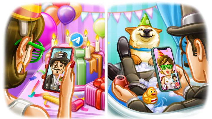 Cómo se hace una videollamada por Telegram y emojis erótico-festivos