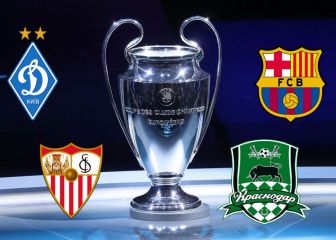 Champions online: Ver el Dinamo Kiev - Barcelona y Krasnodar - Sevilla en streaming