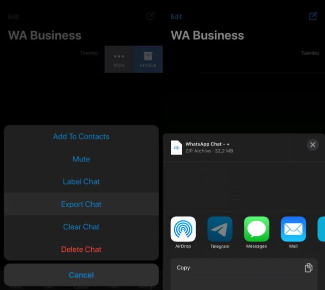 export telegram