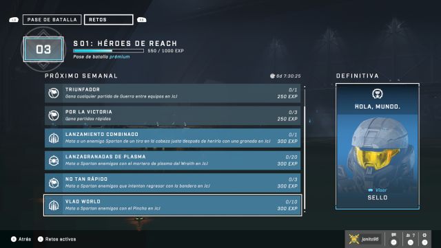 Halo Infinite cómo se sube de nivel en el pase de batalla Héroes de