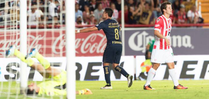 Necaxa 2-2 Pumas, Jornada 4 del Apertura 2016 de la Liga MX. Pablo Barrera hizo el empate