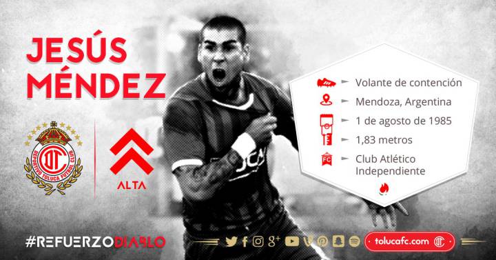 Toluca presenta a Jesús Méndez como su último refuerzo