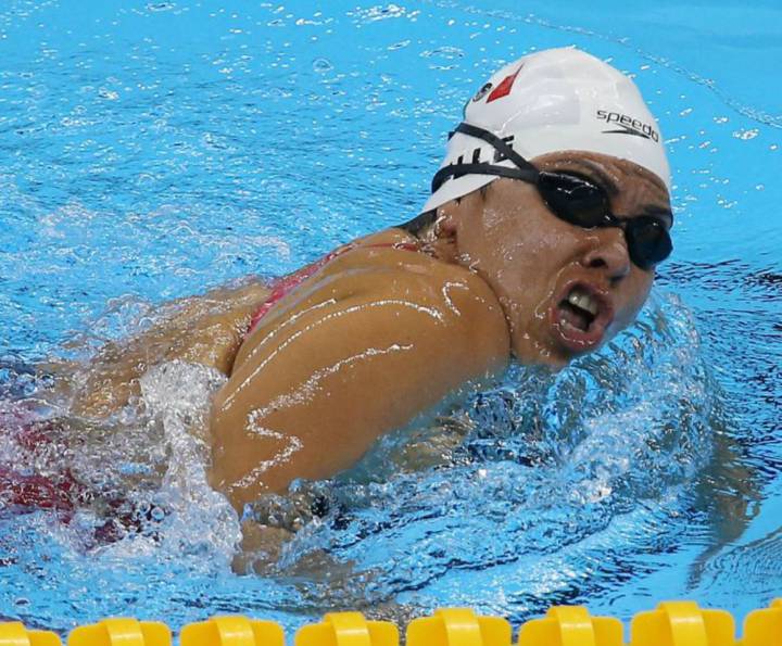 Patricia Valle durante la prueba en la que consiguió medalla en los Juegos Paralímpicos
