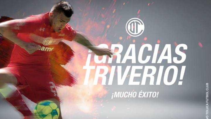 Oficial: Triverio sale del Toluca y regresará a Argentina