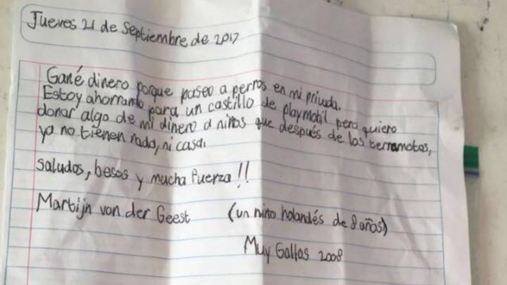 Querétaro busca a niño holandés que ayuda tras el sismo. El pequeñín publicó en redes sociales que donará el dinero que juntó paseando perros