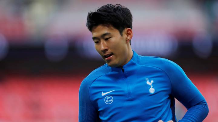 Son Heung-Min, seleccionado de Corea del Sur, en un partido con el Tottenham.