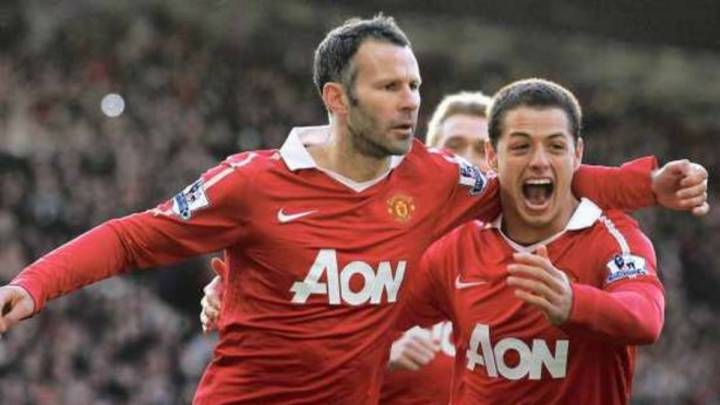 Ryan Giggs y Javier Hernández, Manchester United
