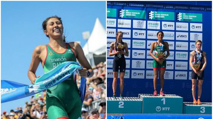 Atleta vestida con uniforme verde