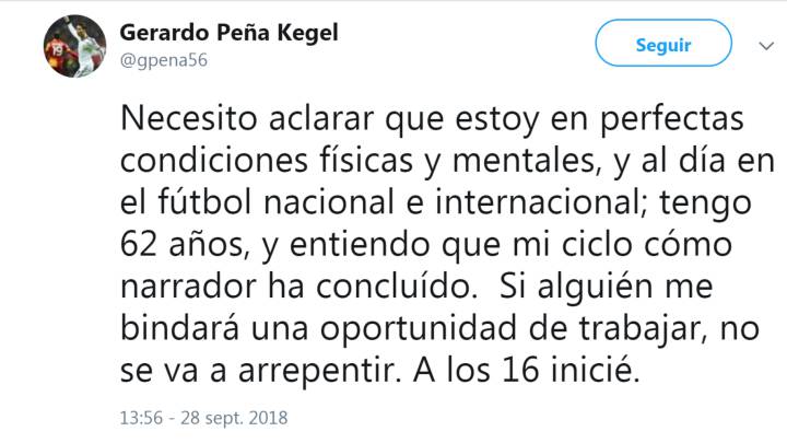 El exnarrador Gerardo Peña denuncia abusos en asilo