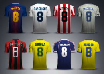 Legendarios futbolistas con el número 8