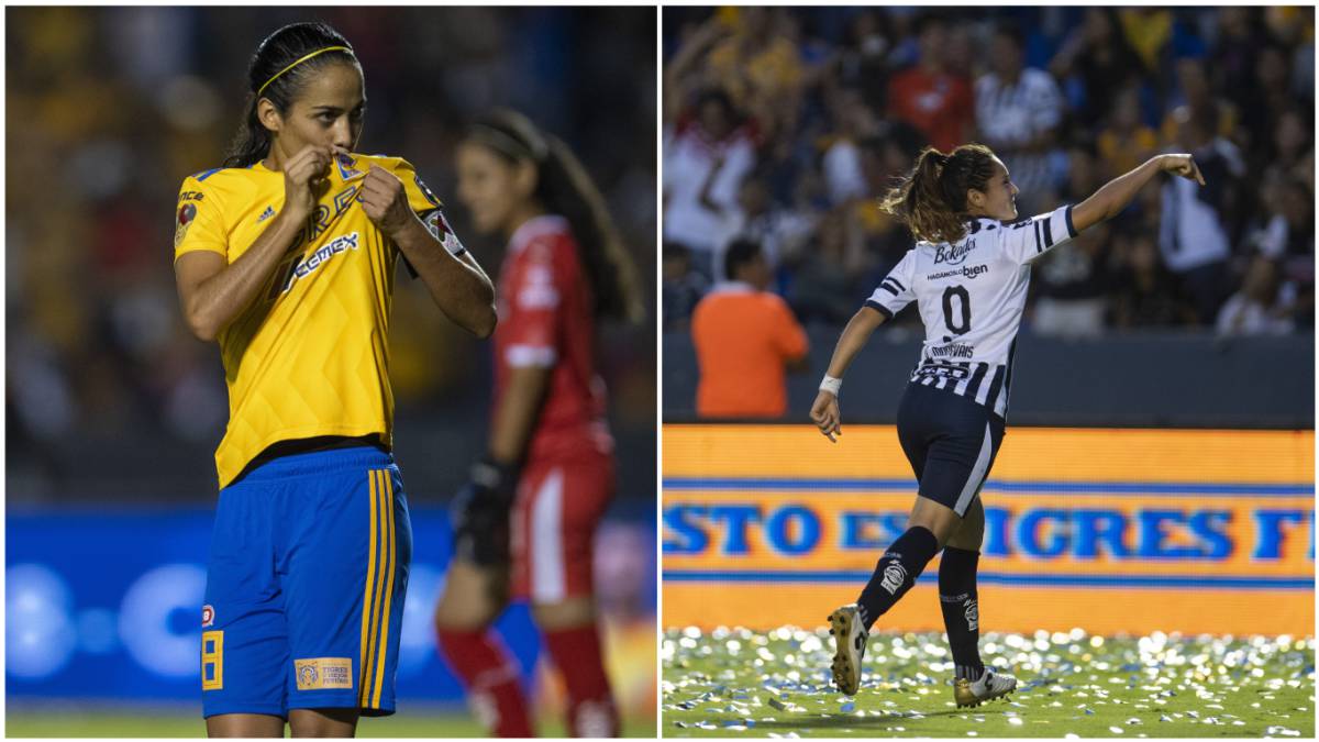 Jugadoras de fútbol en el campo de juego