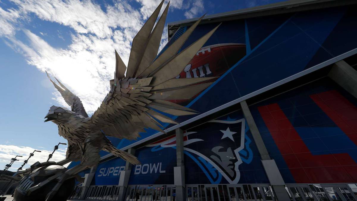 Exterior del Mercedes-Benz Stadium previo al Super Bowl