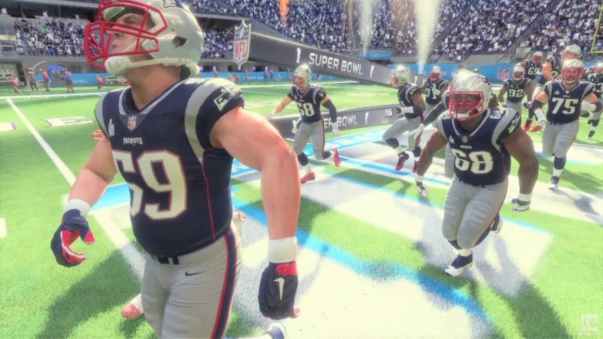 Imagen de la simulación del Super Bowl
