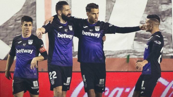 Diego Reyes celebra un gol con el Leganés.