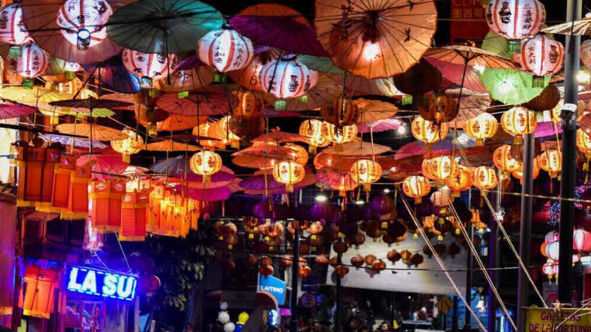 Barrio Chino en CDMX de noche