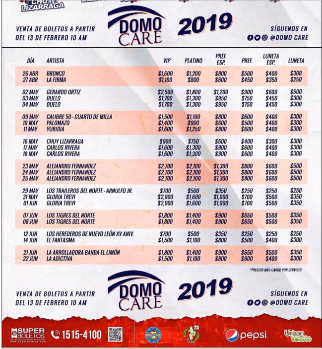 Lista de precios Domo Care 2019