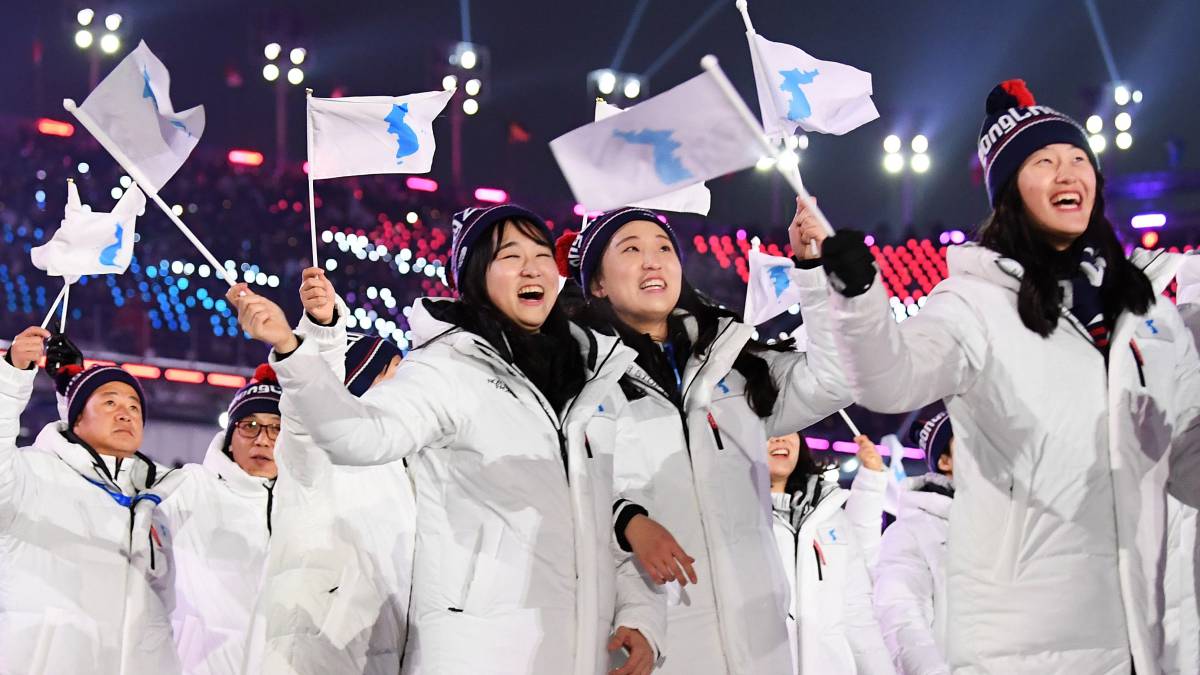 Corea del Norte y Corea del Sur desfilaron juntas en la inauguración de los Juegos Olímpicos de Invierno en PyeonChang 2018