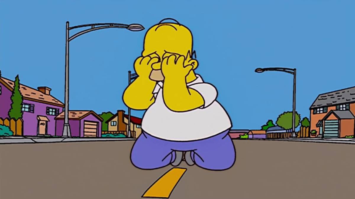 Homero llorando