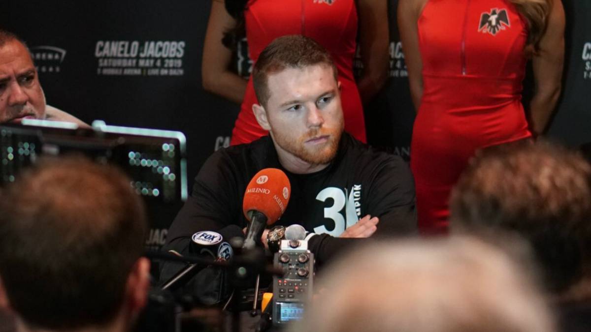 Saúl Álvarez en conferencia de prensa