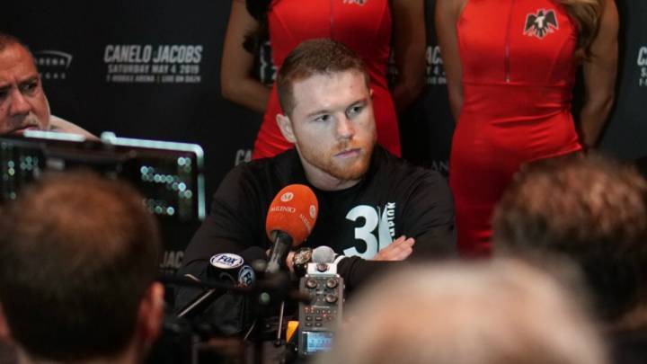 Saúl Álvarez en conferencia de prensa
