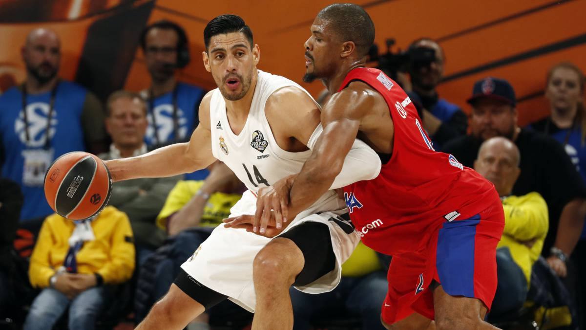 Gustavo Ayón vs Kyle Hines en el partido CSKA Moscú vs Real Madrid en el Final Four 2019 de la Euroliga