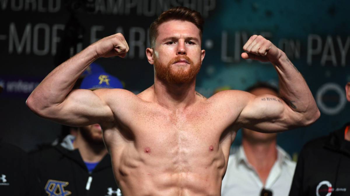 Canelo en la pesa